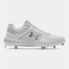 Under Armour Yard Low ST Metal Cleats - White -Bats shop 3021711 101 DEFAULT