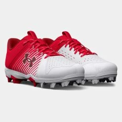 Under Armour Leadoff Low RM Men's Molded Cleat - Red/White