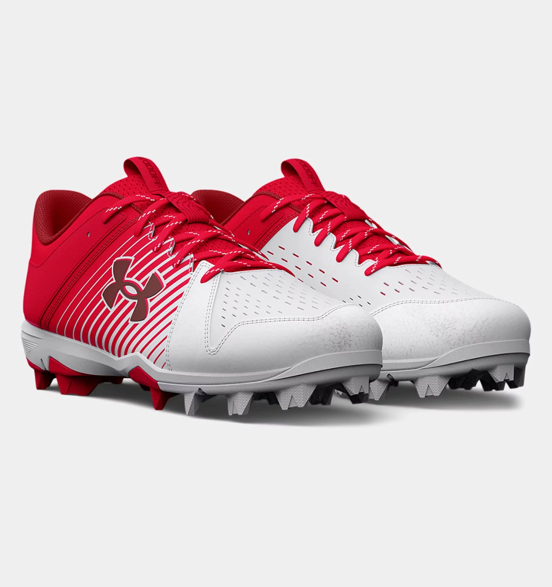 Under Armour Leadoff Low RM Men's Molded Cleat - Red/White 1 Under Armour Leadoff Low RM Men's Molded Cleat - Red/White