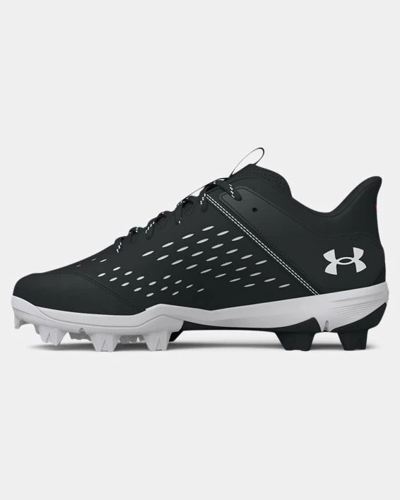 Under Armour Leadoff Low RM Jr. Youth Molded Cleat - Black/White 2 Under Armour Leadoff Low RM Jr. Youth Molded Cleat - Black/White - Image 2