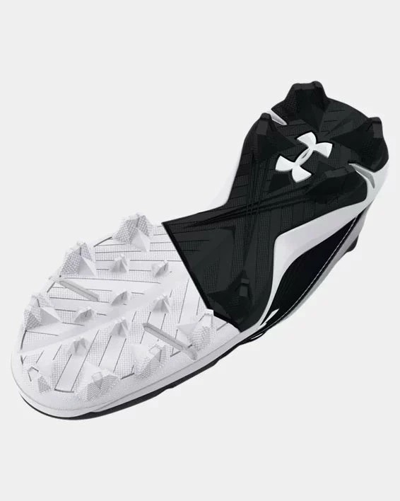 Under Armour Leadoff Low RM Jr. Youth Molded Cleat - Black/White 4 Under Armour Leadoff Low RM Jr. Youth Molded Cleat - Black/White - Image 4