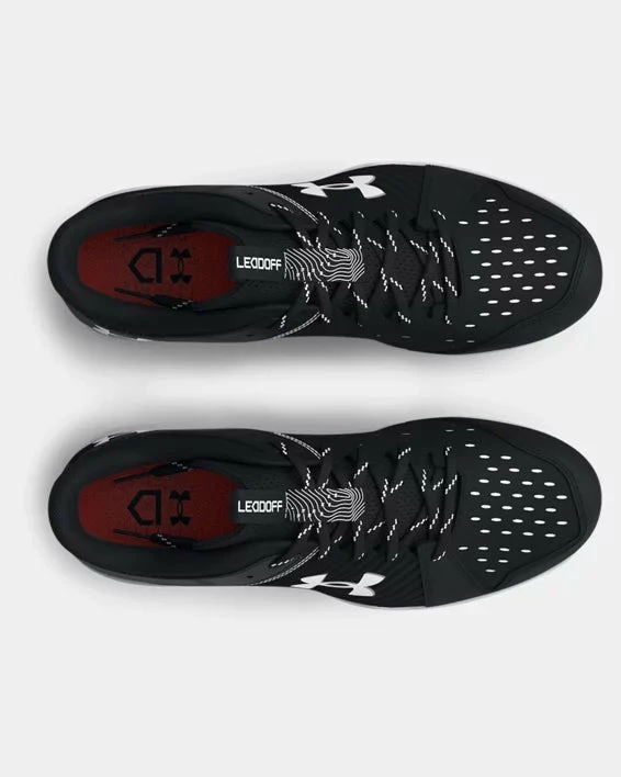 Under Armour Leadoff Low RM Jr. Youth Molded Cleat - Black/White 3 Under Armour Leadoff Low RM Jr. Youth Molded Cleat - Black/White - Image 3