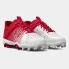 Under Armour Leadoff Low RM Jr. Youth Molded Cleat - Red/White -Bats shop 3025600 601 PAIR