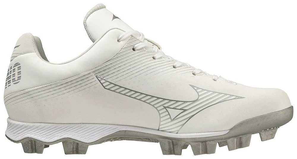 Mizuno Wave Finch Lightrevo Jr. Girl’s Molded Softball Cleat - White 2 Mizuno Wave Finch Lightrevo Jr. Girl’s Molded Softball Cleat - White - Image 2