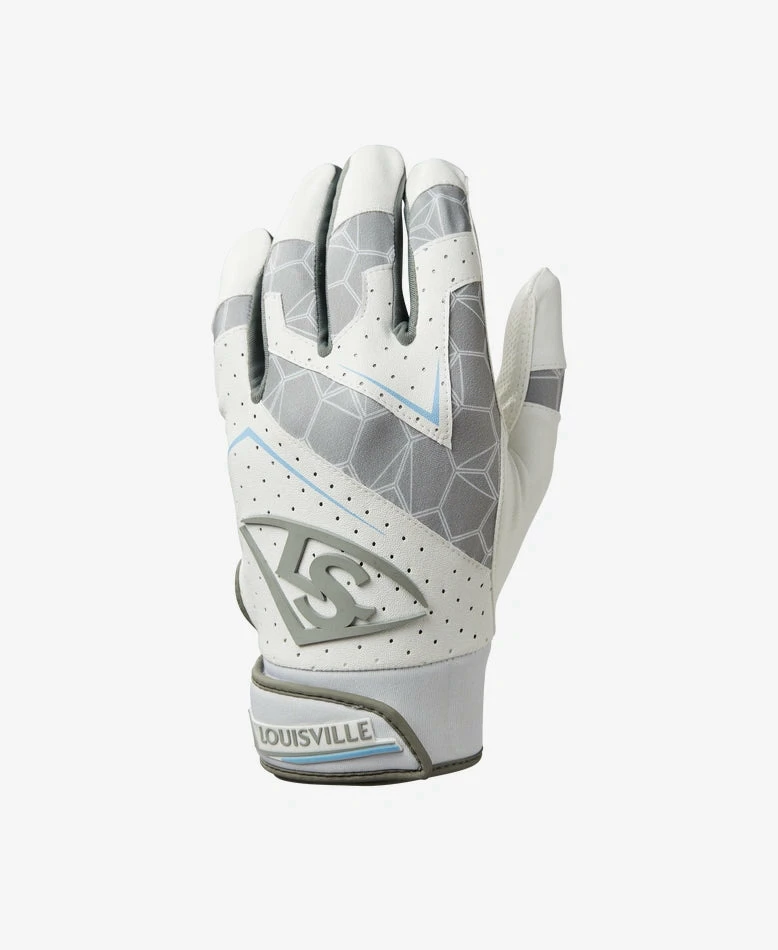 Louisville Slugger Genuine 2.0 Adult Batting Glove - White/Grey 2 Louisville Slugger Genuine 2.0 Adult Batting Glove - White/Grey - Image 2