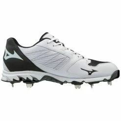 Mizuno 9 Spike Dominant 2 Metal Baseball Cleat - White/Black