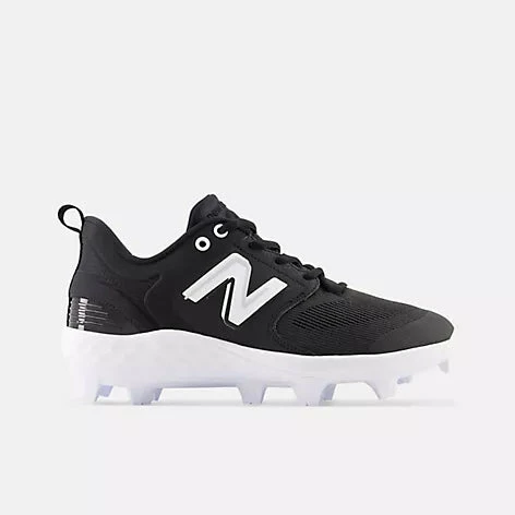 New Balance Fresh Foam 3000 V6 Molded Cleat - Black W/ White 2 New Balance Fresh Foam 3000 V6 Molded Cleat - Black W/ White - Image 2