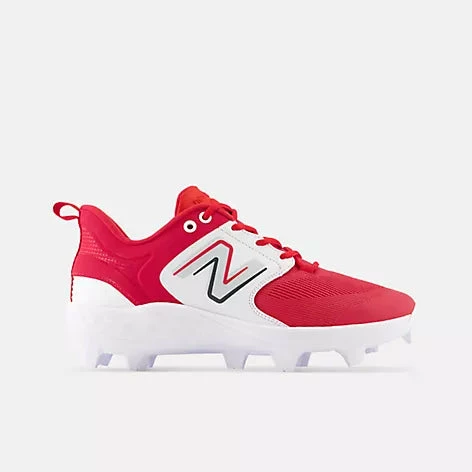 New Balance Fresh Foam 3000 V6 Molded Cleat - Red W/ White 3 New Balance Fresh Foam 3000 V6 Molded Cleat - Red W/ White - Image 3